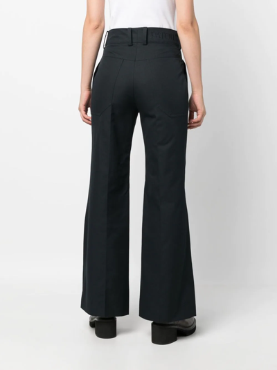 Patou Trousers Flared Leg Belt Loops In Blue
