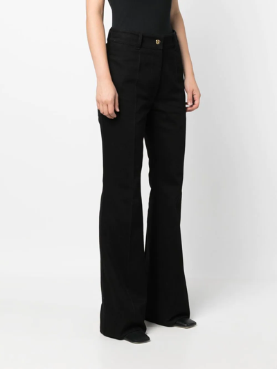 Patou Trousers Flared Leg Belt Loops In Black
