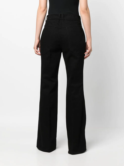 Patou Trousers Flared Leg Belt Loops In Black
