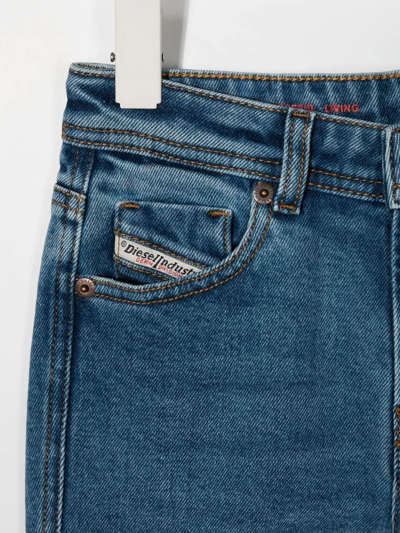 Shop Diesel Mid-rise Tapered-leg Jeans In Blue