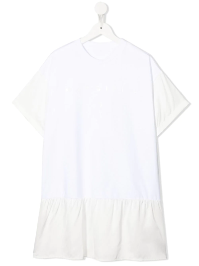 Shop Mm6 Maison Margiela Logo-print T-shirt Dress In White