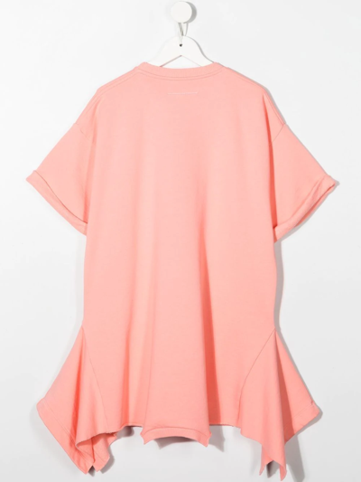 Shop Mm6 Maison Margiela Double T-shirt Dress In Pink