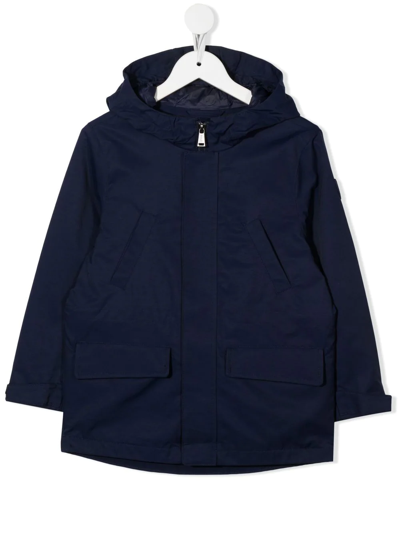 Shop Ralph Lauren Hooded Windbreaker Jacket In Blue