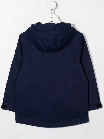 Shop Ralph Lauren Hooded Windbreaker Jacket In Blue