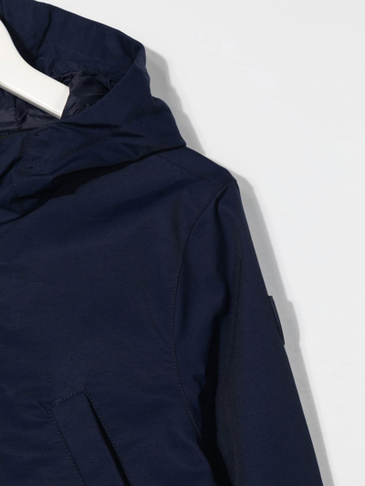 Shop Ralph Lauren Hooded Windbreaker Jacket In Blue