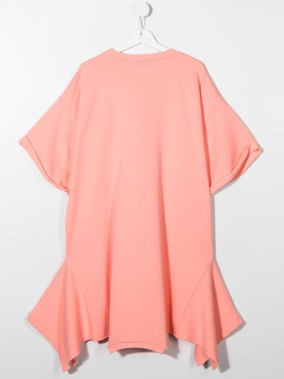 Shop Mm6 Maison Margiela Teen Double T-shirt Dress In Pink