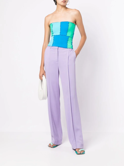 Sherris Colour-block Bandeau Top In Blue