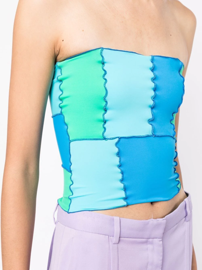 Sherris Colour-block Bandeau Top In Blue