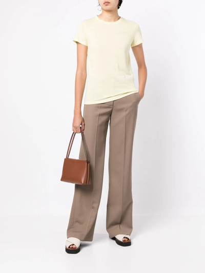 Vince Short-sleeve Cashmere-blend Tee In Yellow