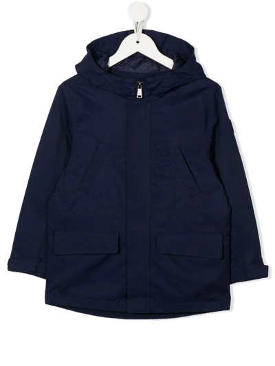 Shop Ralph Lauren Hooded Windbreaker Jacket In Blue