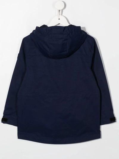 Shop Ralph Lauren Hooded Windbreaker Jacket In Blue