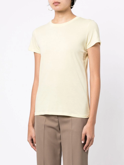 Vince Short-sleeve Cashmere-blend Tee In Yellow