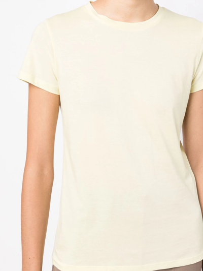 Shop Vince Cotton Crew-neck T-shirt In Yellow