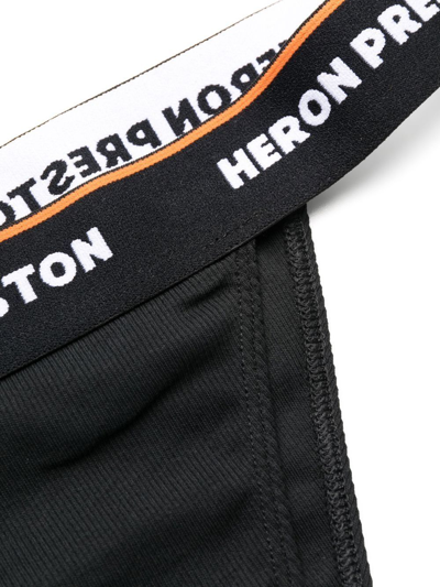 Shop Heron Preston Logo-waist Stretch-cotton Briefs In Black
