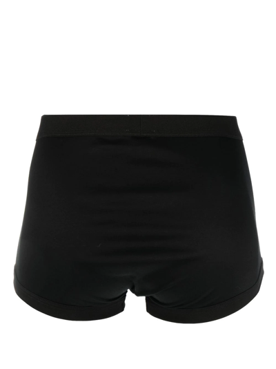 Shop Zimmerli Logo-waist Cotton Boxer Briefs In Black