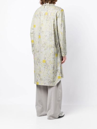 A-cold-wall* Pixel-print Overcoat In Green