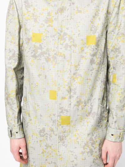 A-cold-wall* Pixel-print Overcoat In Green