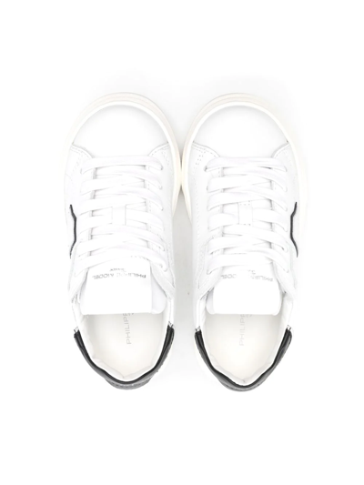 Shop Philippe Model Paris Lace-up Sneakers In White