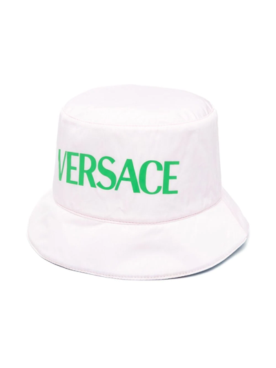 Shop Versace Sea-print Reversible Bucket Hat In Blue