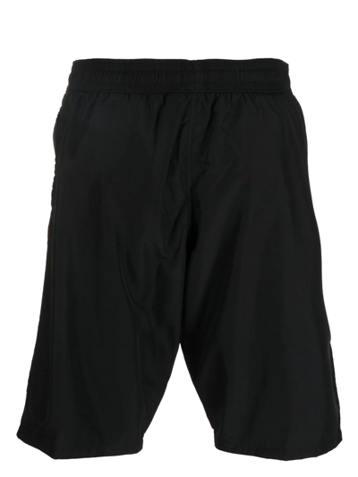 Shop Balmain Logo-print Swim Shorts In Black