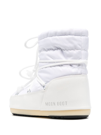 Shop Moon Boot Quilted Logo-print Ankle Boots In White
