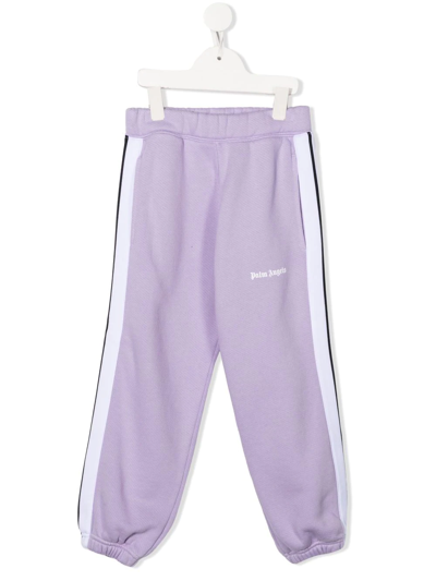 Shop Palm Angels Contrast Logo-print Track Pants In Purple