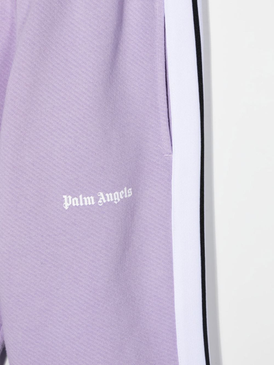 Shop Palm Angels Contrast Logo-print Track Pants In Purple