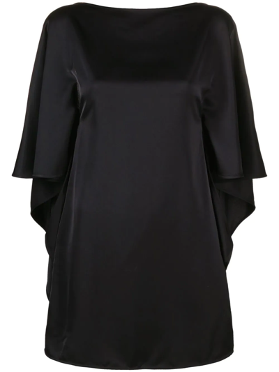 Shop Attico Batwing-sleeve Mini Dress In Black