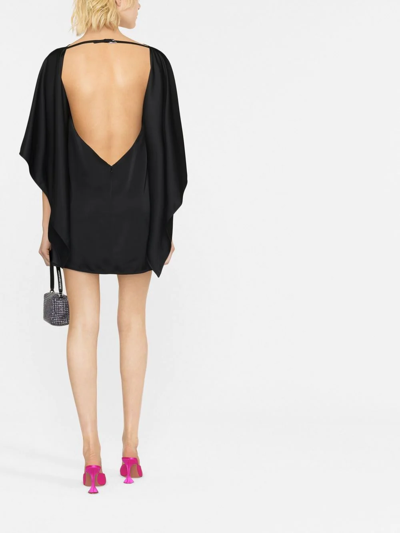Shop Attico Batwing-sleeve Mini Dress In Black
