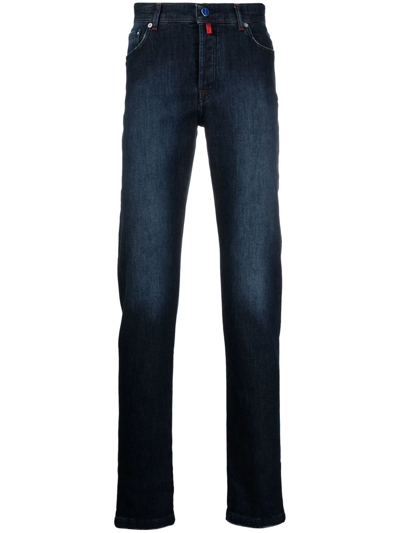 Shop Kiton Straight-leg Denim Jeans In Blue