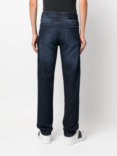 Kiton Stonewashed Straight-leg Jeans In Blue