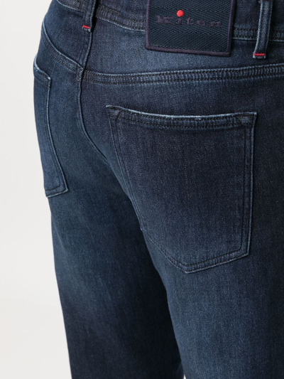 Kiton Stonewashed Straight-leg Jeans In Blue