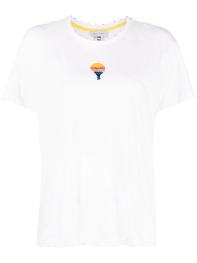 Shop Mira Mikati Hot Air Balloon-embroidered T-shirt In White