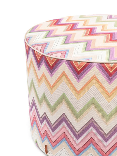 Missoni Zigzag-pattern Foot Stool In Green