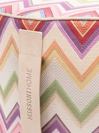 Missoni Zigzag-pattern Foot Stool In Green