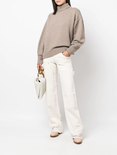 Shop Blumarine Wore-leg Oversize Trousers In White