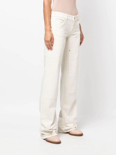 Blumarine Wore-leg Oversize Trousers In White