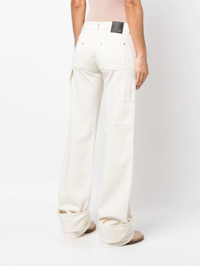 Shop Blumarine Wore-leg Oversize Trousers In White