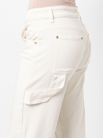 Shop Blumarine Wore-leg Oversize Trousers In White