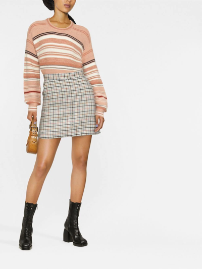 Shop See By Chloé Horizontal Stripe-pattern Jumper In Pink