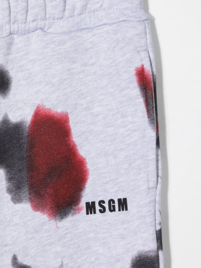 Shop Msgm Paint-splatter Detail Track Pants In Grey