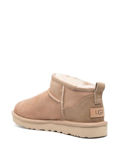 Ugg 10mm Classic Ultra Mini Shearling Boots In Neutrals