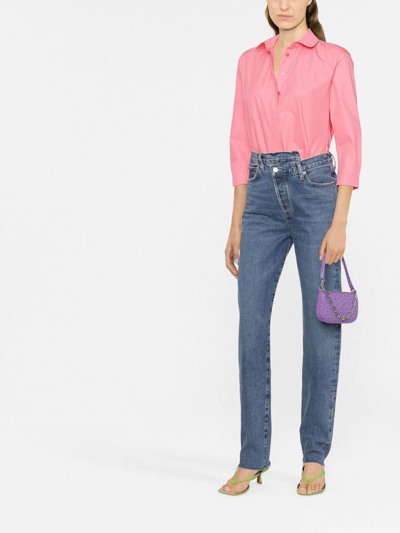 Shop Agolde High-rise Straight-leg Jeans In Blue