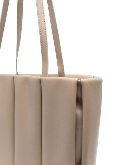 Shop Themoirè Faux Leather Shoulder Bag In Neutrals