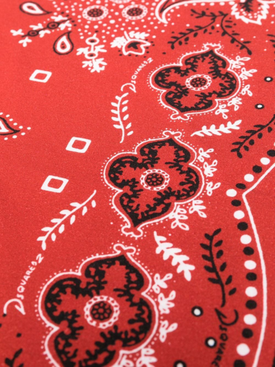 Shop Dsquared2 Paisley-print Cotton Scarf In Red