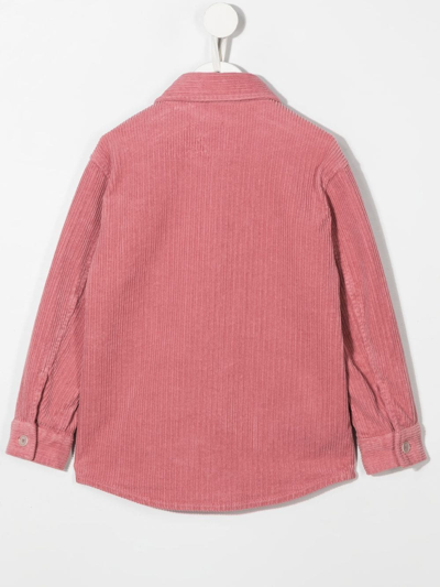 Shop Aspesi Cotton-corduroy Button Shirt In Pink