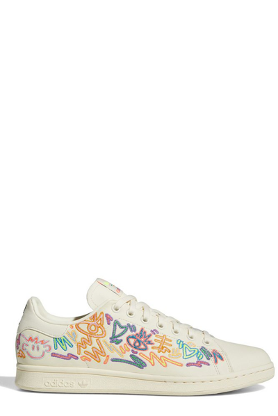 Adidas Originals Stan Smith Pride Embroidered Sneakers In Neutrals/blue |  ModeSens
