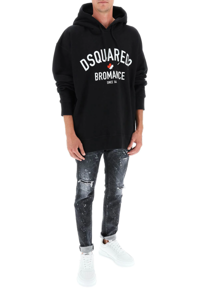 Dsquared2 Man Black Bromance Slouch Hoodie | ModeSens