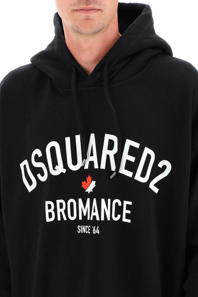 Shop Dsquared2 Bromance Print Hoodie In Black