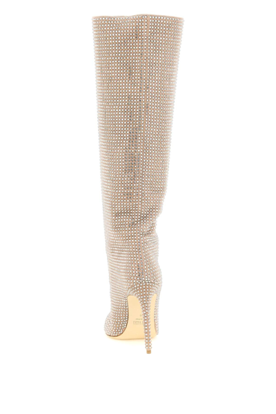 Shop Paris Texas Crystal Suede Holly Boots In Beige